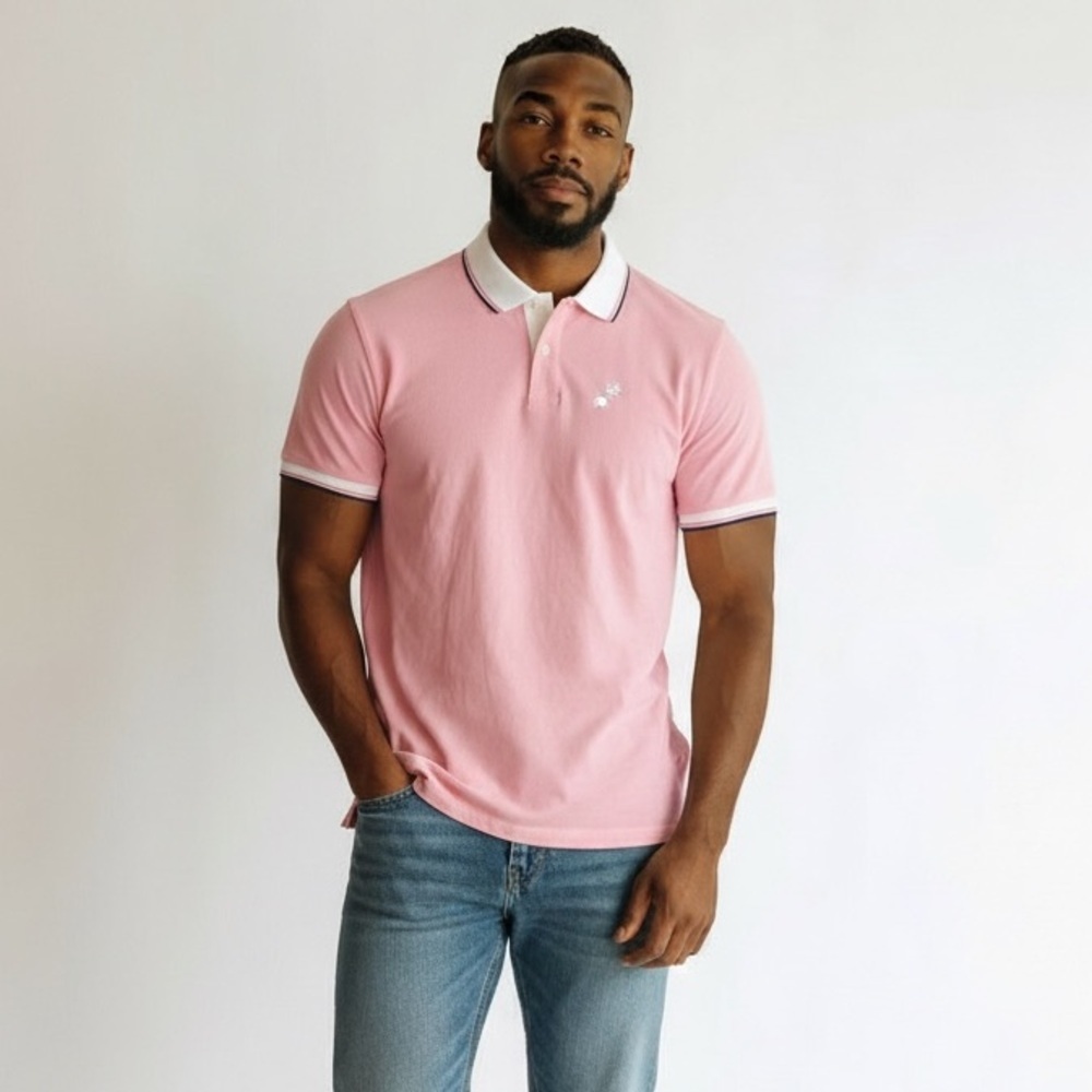 PO739 Mens Brooks Brothers Original Fit Preppy Pink Stretch Polo Shirt M